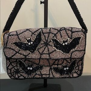 From India To You | Beaded Bat w/ Spider Webs Shoulder Bag